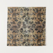 大理石および金ゴールドの幾何学的パターン タペストリー (正面)