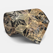 大理石および金ゴールドの幾何学的パターン ネクタイ (ロール)
