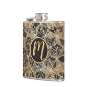 大理石および金ゴールドの幾何学的パターン フラスク (左)