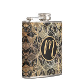 大理石および金ゴールドの幾何学的パターン フラスク (右)