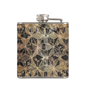 大理石および金ゴールドの幾何学的パターン フラスク (裏面)