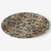 大理石および金ゴールドの幾何学的パターン ペーパープレート (アングル)