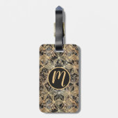 大理石および金ゴールドの幾何学的パターン ラゲッジタグ (裏面縦)