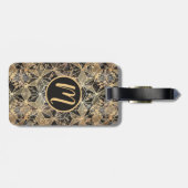 大理石および金ゴールドの幾何学的パターン ラゲッジタグ (裏面横)