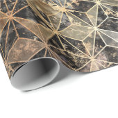 大理石および金ゴールドの幾何学的パターン ラッピングペーパー (ロールコーナー)