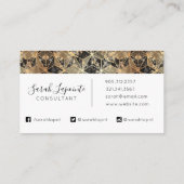 大理石および金ゴールドの幾何学的パターン 名刺 (裏面)