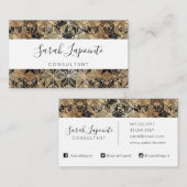 大理石および金ゴールドの幾何学的パターン 名刺 (正面/裏面)