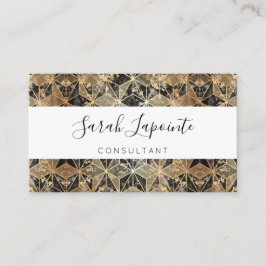 大理石および金ゴールドの幾何学的パターン 名刺