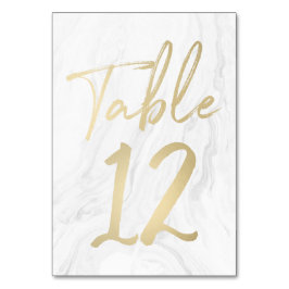 大理石および金ゴールドスクリプト | 表番号カード12 テーブルナンバー
