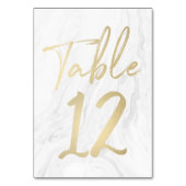 大理石および金ゴールドスクリプト | 表番号カード12 テーブルナンバー (裏面)