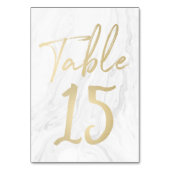 大理石および金ゴールドスクリプト | 表番号カード15 テーブルナンバー (正面)