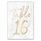 大理石および金ゴールドスクリプト | 表番号カード16 テーブルナンバー (裏面)
