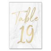 大理石および金ゴールドスクリプト | 表番号カード19 テーブルナンバー (裏面)