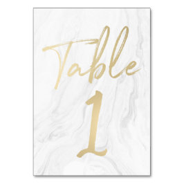 大理石および金ゴールドスクリプト | 表番号カード1 テーブルナンバー