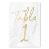 大理石および金ゴールドスクリプト | 表番号カード1 テーブルナンバー (裏面)