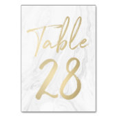 大理石および金ゴールドスクリプト | 表番号カード28 テーブルナンバー (裏面)
