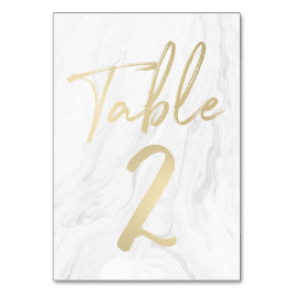 大理石および金ゴールドスクリプト | 表番号カード2 テーブルナンバー