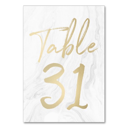 大理石および金ゴールドスクリプト | 表番号カード31 テーブルナンバー (正面)