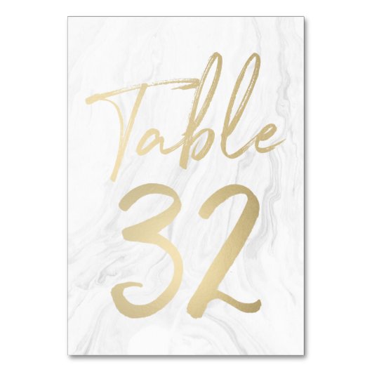 大理石および金ゴールドスクリプト | 表番号カード32 テーブルナンバー (正面)