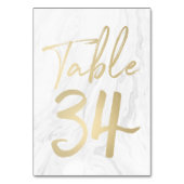 大理石および金ゴールドスクリプト | 表番号カード34 テーブルナンバー (裏面)
