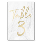 大理石および金ゴールドスクリプト | 表番号カード3 テーブルナンバー (裏面)