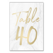 大理石および金ゴールドスクリプト | 表番号カード40 テーブルナンバー (裏面)