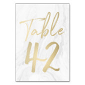 大理石および金ゴールドスクリプト | 表番号カード42 テーブルナンバー (裏面)