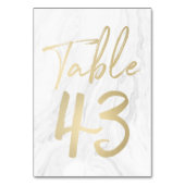 大理石および金ゴールドスクリプト | 表番号カード43 テーブルナンバー (裏面)