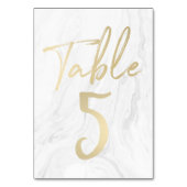 大理石および金ゴールドスクリプト | 表番号カード5 テーブルナンバー (裏面)