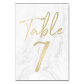 大理石および金ゴールドスクリプト | 表番号カード7 テーブルナンバー (裏面)