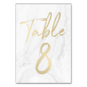 大理石および金ゴールドスクリプト | 表番号カード8 テーブルナンバー (裏面)