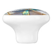 大理石および金ゴールドセル – 海 セラミックノブ (側面)