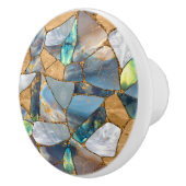 大理石および金ゴールドセル – 海 セラミックノブ (右)