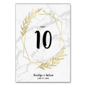 大理石および金ゴールド結婚効果のテーブル番号 テーブルナンバー (裏面)
