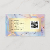 大理石および金ゴールド、QRコード 名刺 (裏面)