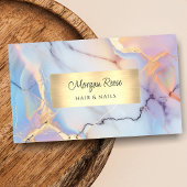 大理石および金ゴールド、QRコード 名刺