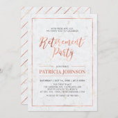 大理石および銅製フレーム |除モダン職パーティー 招待状 (正面/裏面)