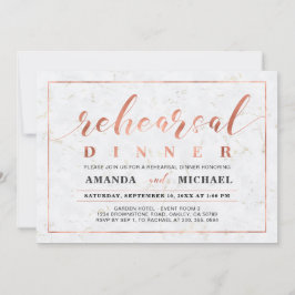 大理石および銅 |のモダンリハ結婚ーサルディナー 招待状