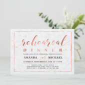 大理石および銅 |のモダンリハ結婚ーサルディナー 招待状 (スタンド正面)