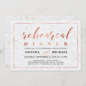 大理石および銅 |のモダンリハ結婚ーサルディナー 招待状 (正面/裏面)