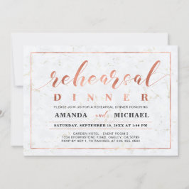 大理石および銅 |のモダンリハ結婚ーサルディナー 招待状