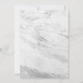 大理石かわいい水色の青い蝶バビシャワー 招待状 (裏面)