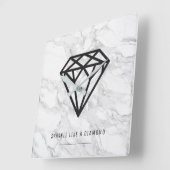 大理石が付いているダイヤモンド スクエア壁時計 (傾斜)