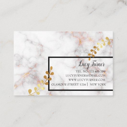 大理石が付いている美しくエレガントな名刺 名刺 (裏面)