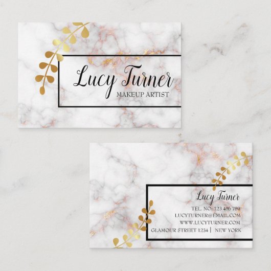大理石が付いている美しくエレガントな名刺 名刺 (正面/裏面)