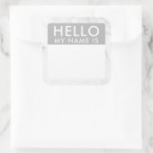 大理石こんにちは私の名前はステッカー スクエアシール (バッグ)