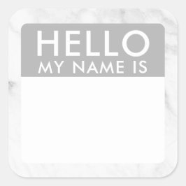大理石こんにちは私の名前はステッカー スクエアシール