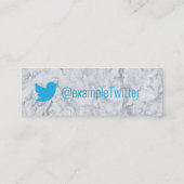 大理石でパーソナライズされたテクスチャされたTwitter スキニー名刺 (裏面)