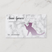 大理石で紫色の猫 – 獣医 名刺 (正面)