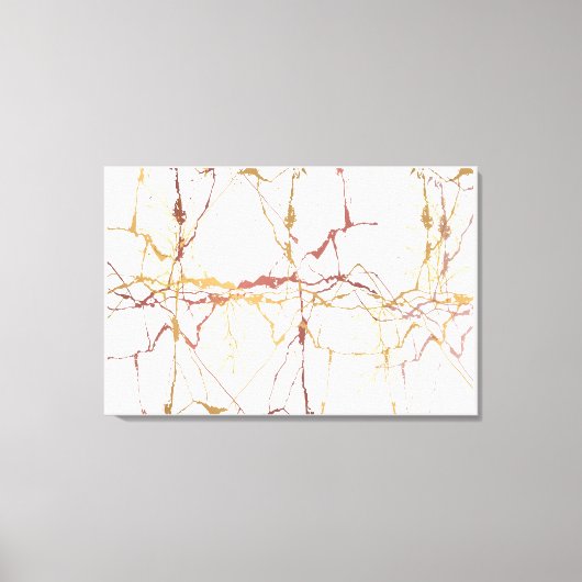 大理石で設計された金ゴールドマルーン（4つの枝を持つ） キャンバスプリント (正面)